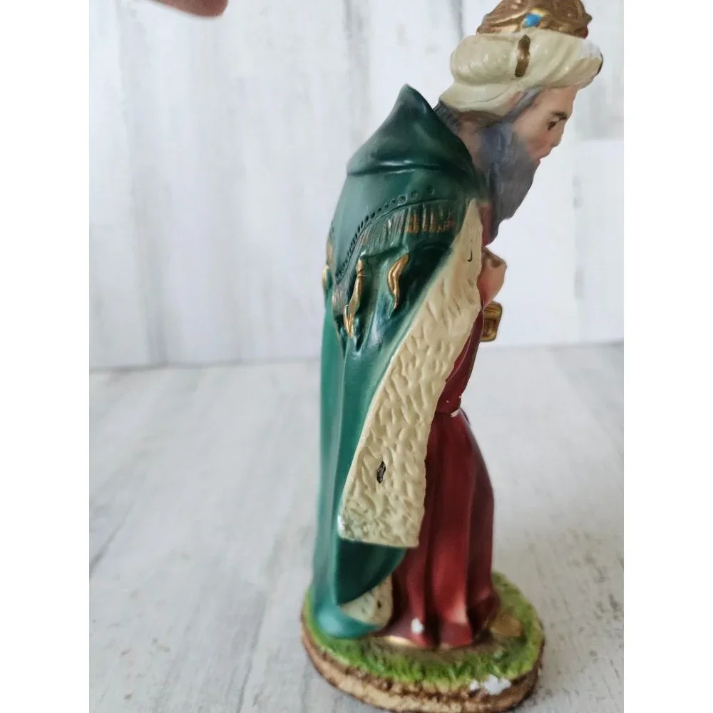 Vintage Italian‎ chalkware wiseman nativity village Italy Xmas statue religious